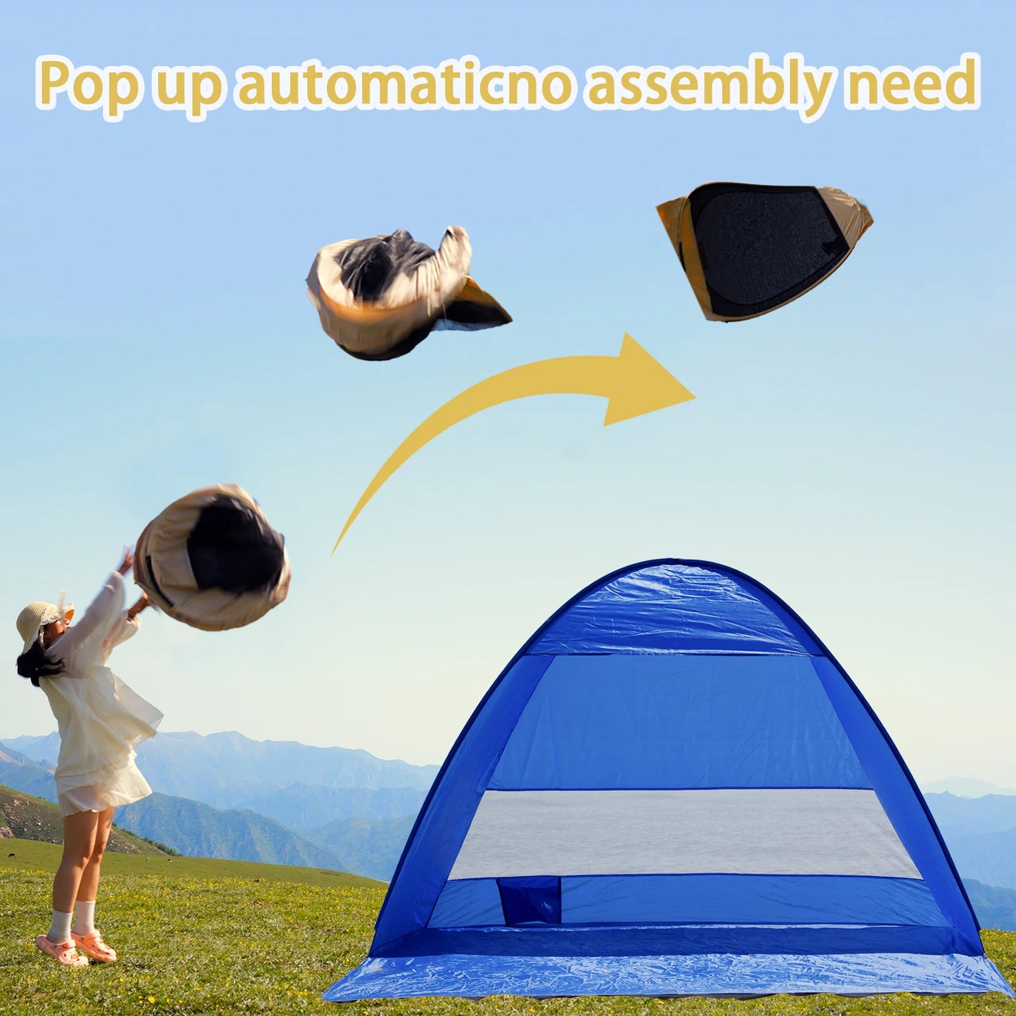 Pop-up beach tent,with handbag - compact folding design, for outdoor camping,picnicking, and travel