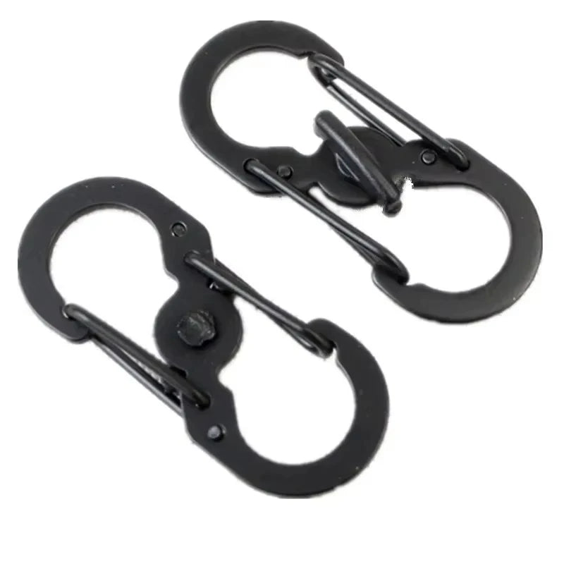 5/10PCS Mini S-Type Locking Carabiner - Outdoor Camping Backpack Buckle, Anti-Theft Keychain Hook & Key-Lock Tool