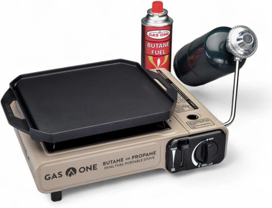 GS-3400P-KIT Propane or Butane Gas Stove with Flat Top Griddle Included – Dual Fuel Propane Grill