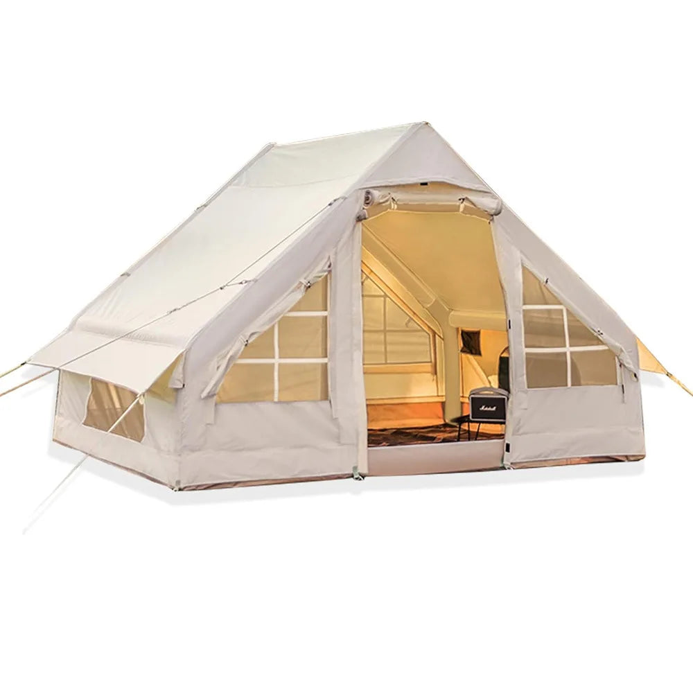 4-6 Person House Self-Supporting Air Tent with Hand Pump Automatic Inflatable Floating Tent Storage Bag for Adults