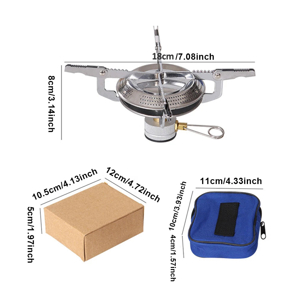 3-1pcs Outdoor Camping Gas Stove Small Camping Stove with Storage Bag Portable Cooking Stove Adjustable for Picnic BBQ Gas Stove