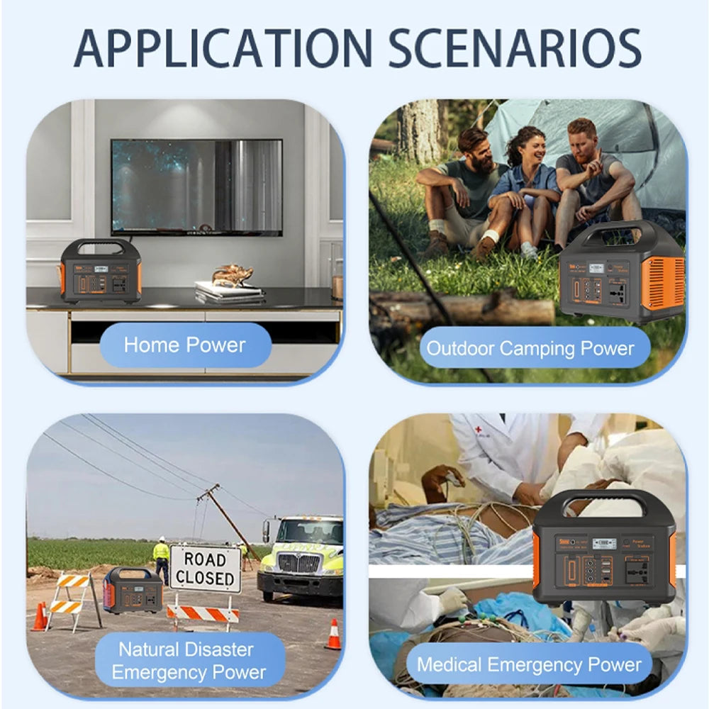 300W 500W 460.8Wh Portable Power Station Solar Generator AC 110V Emergency Power