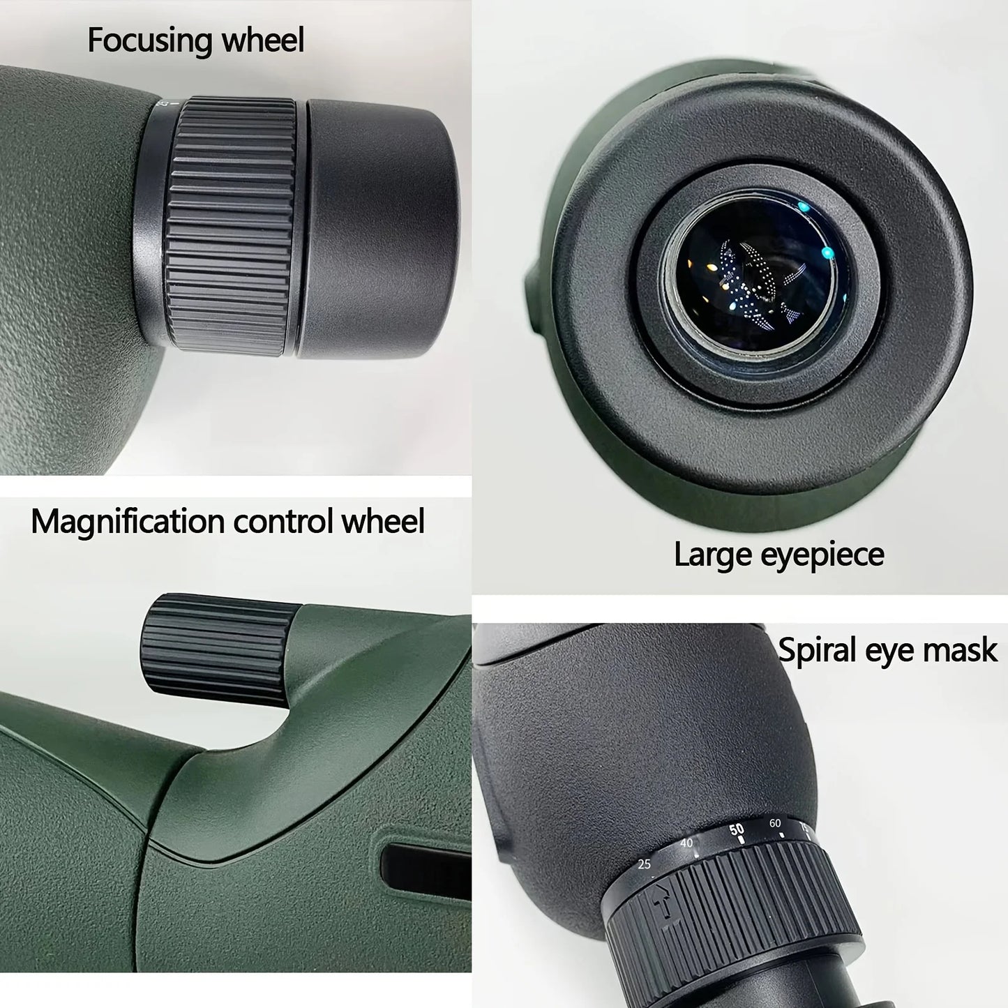 25-75x60 Spotting Scopes for Target Shooting with Tripod Carrying Bag Phone Adapter Straight Spotter Scope Monocular Telescope f