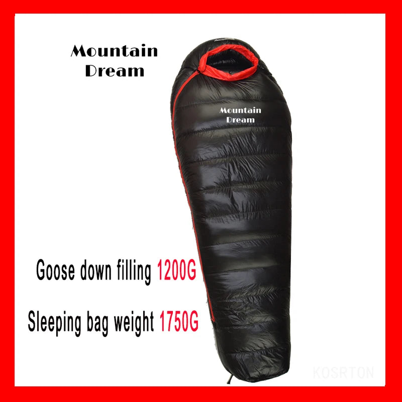 The Extended Goose Down Mummy Sleeping Bag Is Filled With Warm Down And Is Suitable For A Height Above 1.8 Meters.