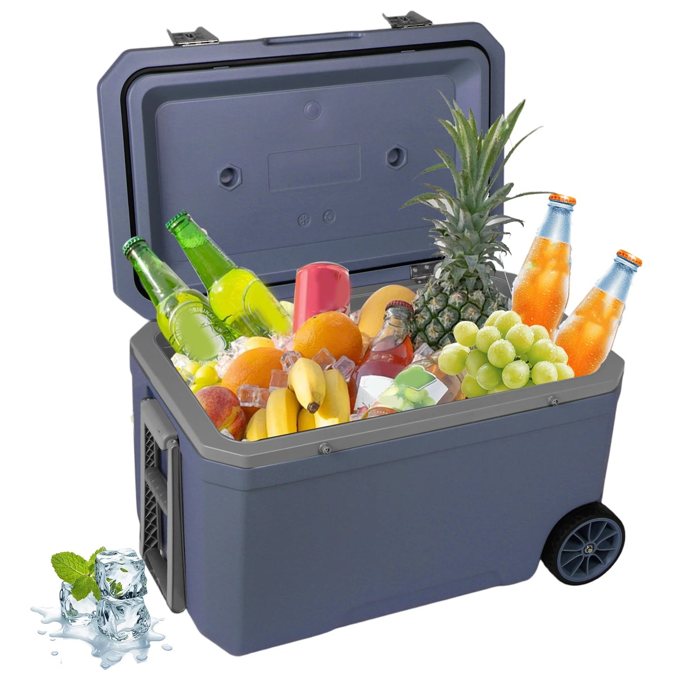 70L Wheeled Cooler 30 Percent Lighter Than Rotomolded Camping Cooler with Handle for Beach Drink Beverage Camping Picnic Fishing