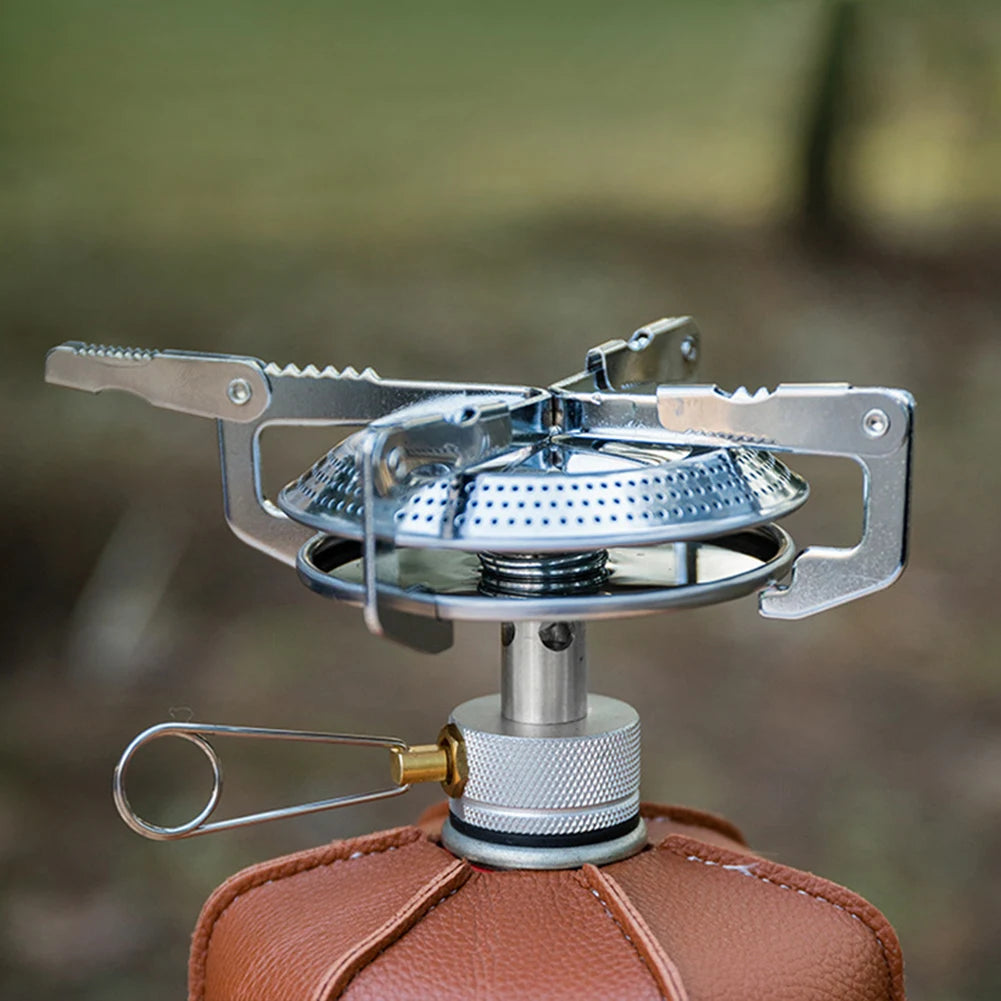 3-1pcs Outdoor Camping Gas Stove Small Camping Stove with Storage Bag Portable Cooking Stove Adjustable for Picnic BBQ Gas Stove
