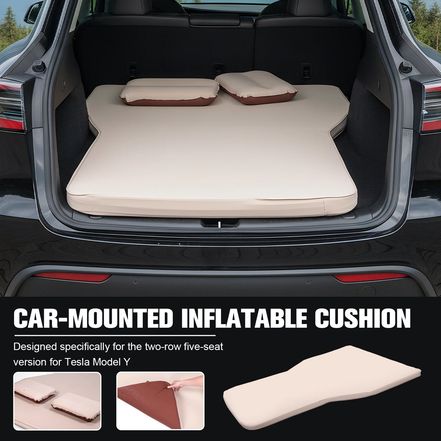 2.36 Inch Thick Camping Sleeping Pad with Pillow Inflatable Sleeping Pads Easy Inflate&Deflate for Backpacking Hiking Traveling