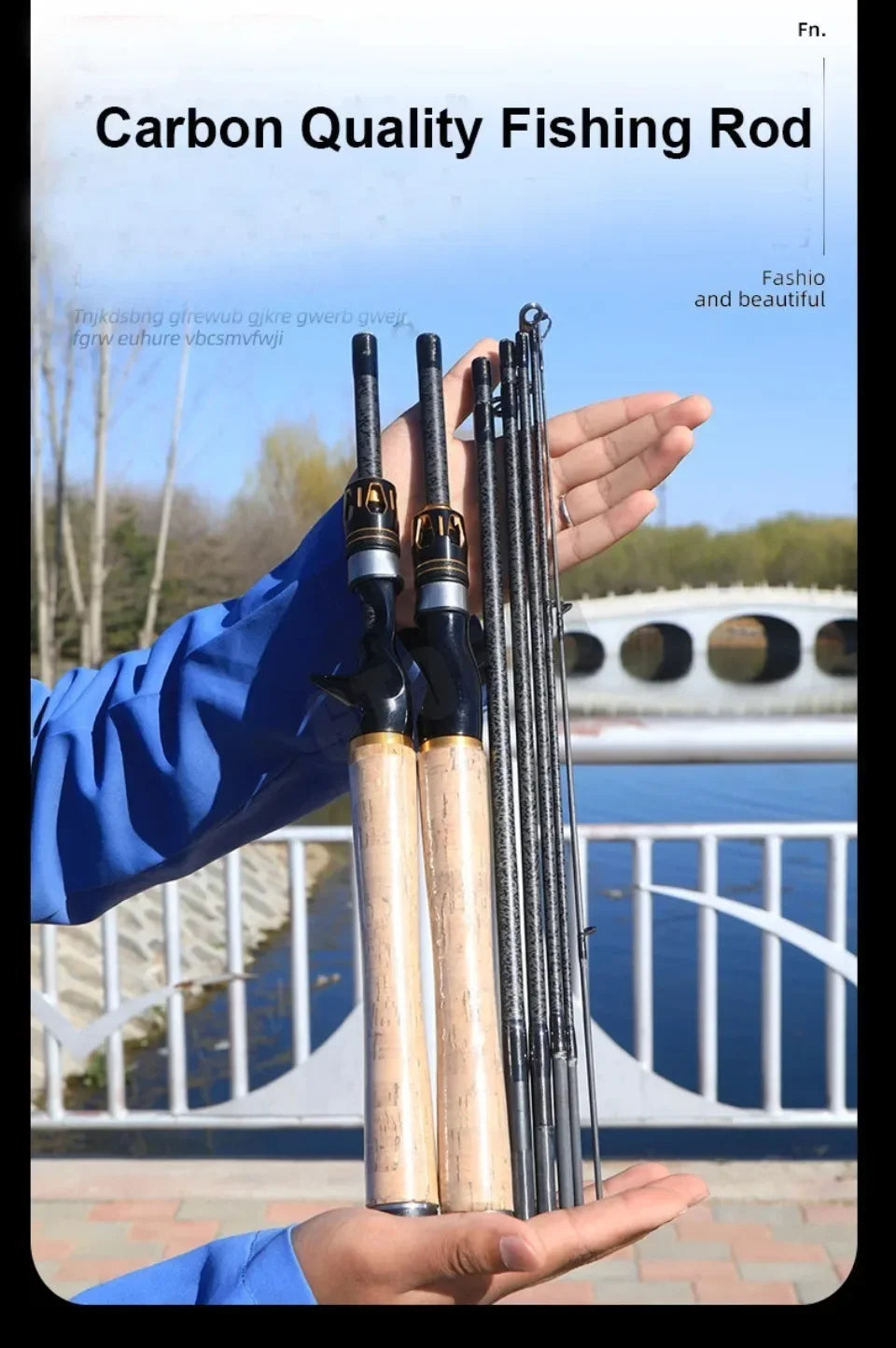 2.1m 2.4m 2.7m Lure Fishing Rod Fuji Ring High Carbon Fiber Spinning Casting Fishing Rod Bait Weight 4-25g Travel Fishing Pole