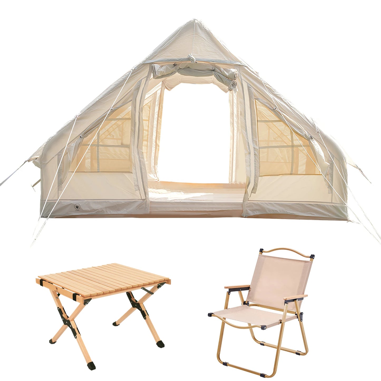 4-6 Person House Self-Supporting Air Tent with Hand Pump Automatic Inflatable Floating Tent Storage Bag for Adults