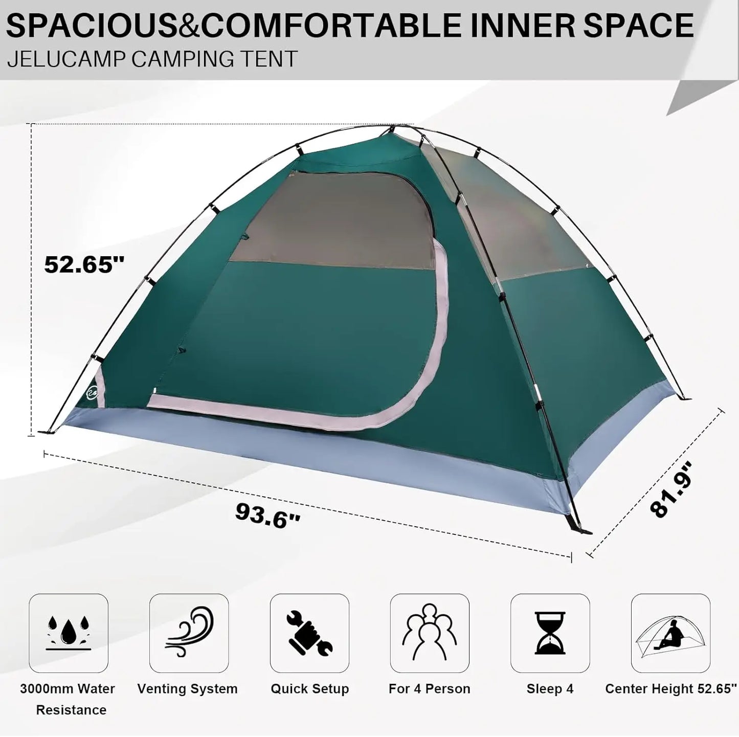 Lightweight 1-6 Person Dome Tent, Waterproof & Easy Setup for Camping Hiking