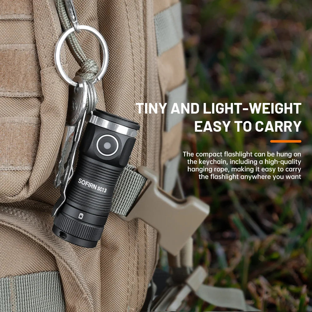 SC13 Black Green SST40 LED 1300lm Mini Tactical 18350 Flashlight 6000K Keychain Emergency Torch