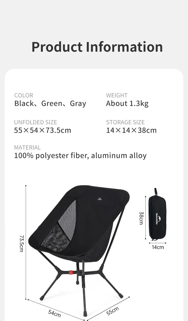 Ultralight Folding Camping Chair Aluminum Alloy , Portable Compact Backpacking Hiking Chair