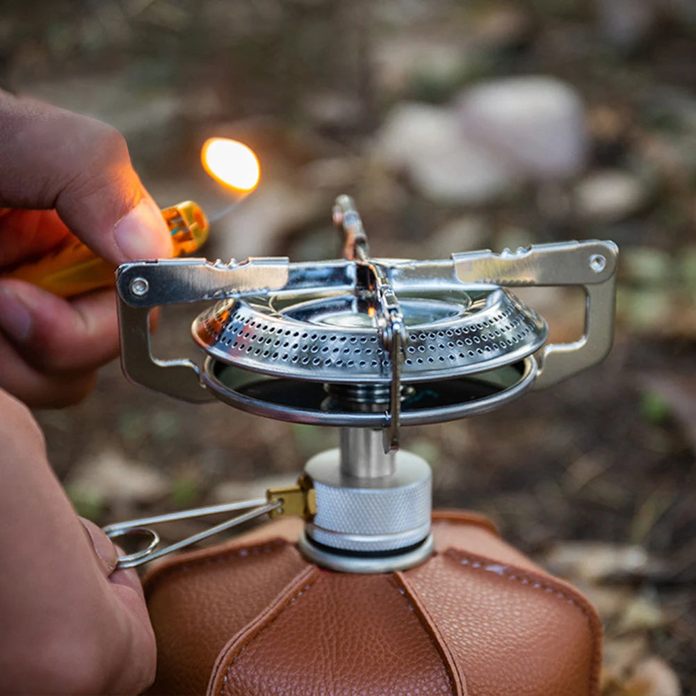 3-1pcs Outdoor Camping Gas Stove Small Camping Stove with Storage Bag Portable Cooking Stove Adjustable for Picnic BBQ Gas Stove