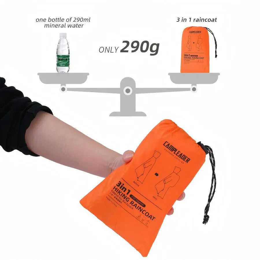 3-in-1 Waterproof Lightweight Unisex Raincoat
