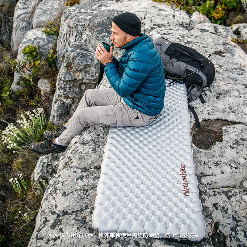 R-value5.8 Inflatable Sleeping Mattress Ultralight Portable Folding Warm Cushion Hiking Outdoor Camping Mat Bed Pad
