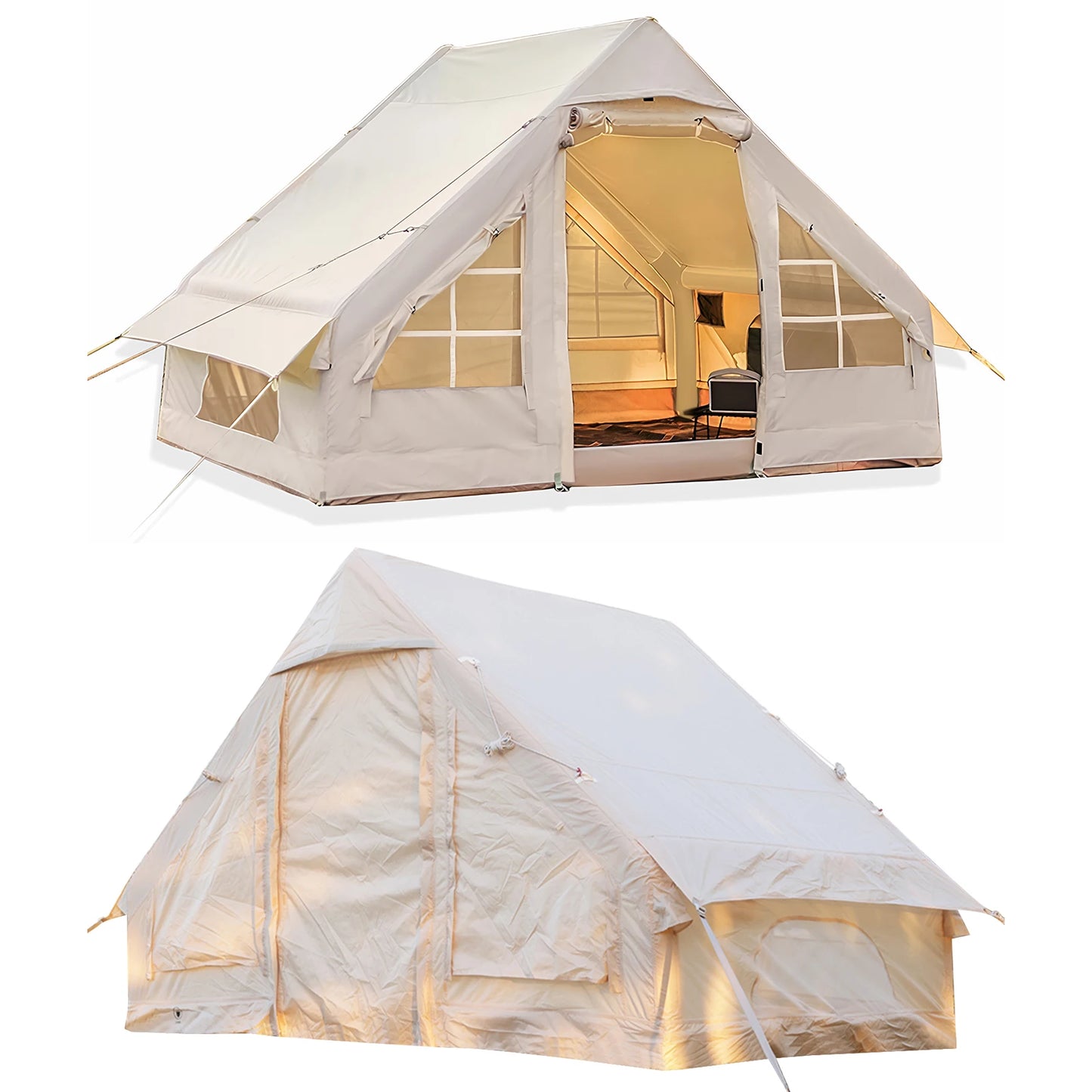 4-6 Person House Self-Supporting Air Tent with Hand Pump Automatic Inflatable Floating Tent Storage Bag for Adults