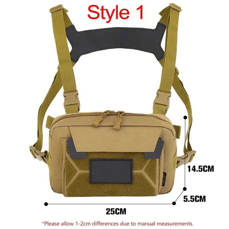 Tactical Chest Vest Bag Backpack Front Rig Pouch Outdoor Camping Cycling Hiking Hunting Climbing Fishing Lure Travel Fanny Pack
