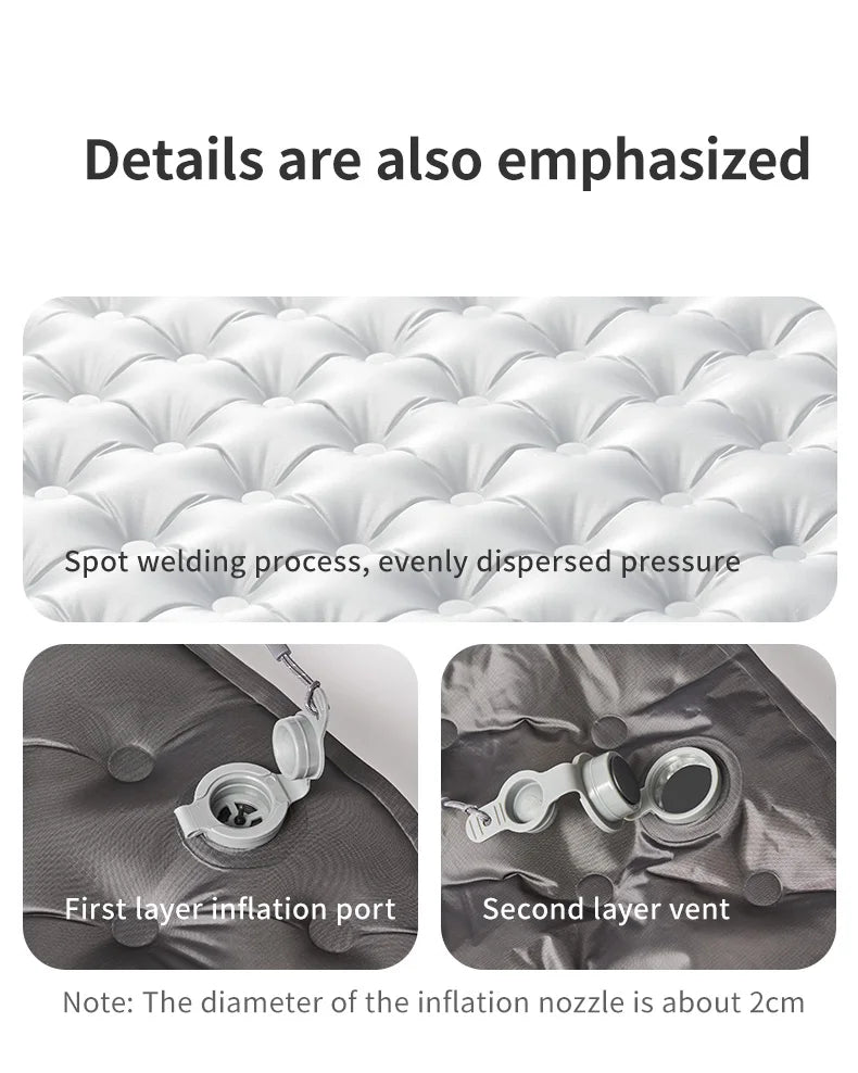 R6.5 Air Mattress 10cm Thickened Ultralight Sleeping Pad for Camping Hiking Warm Portable Outdoor Inflatable Mattress