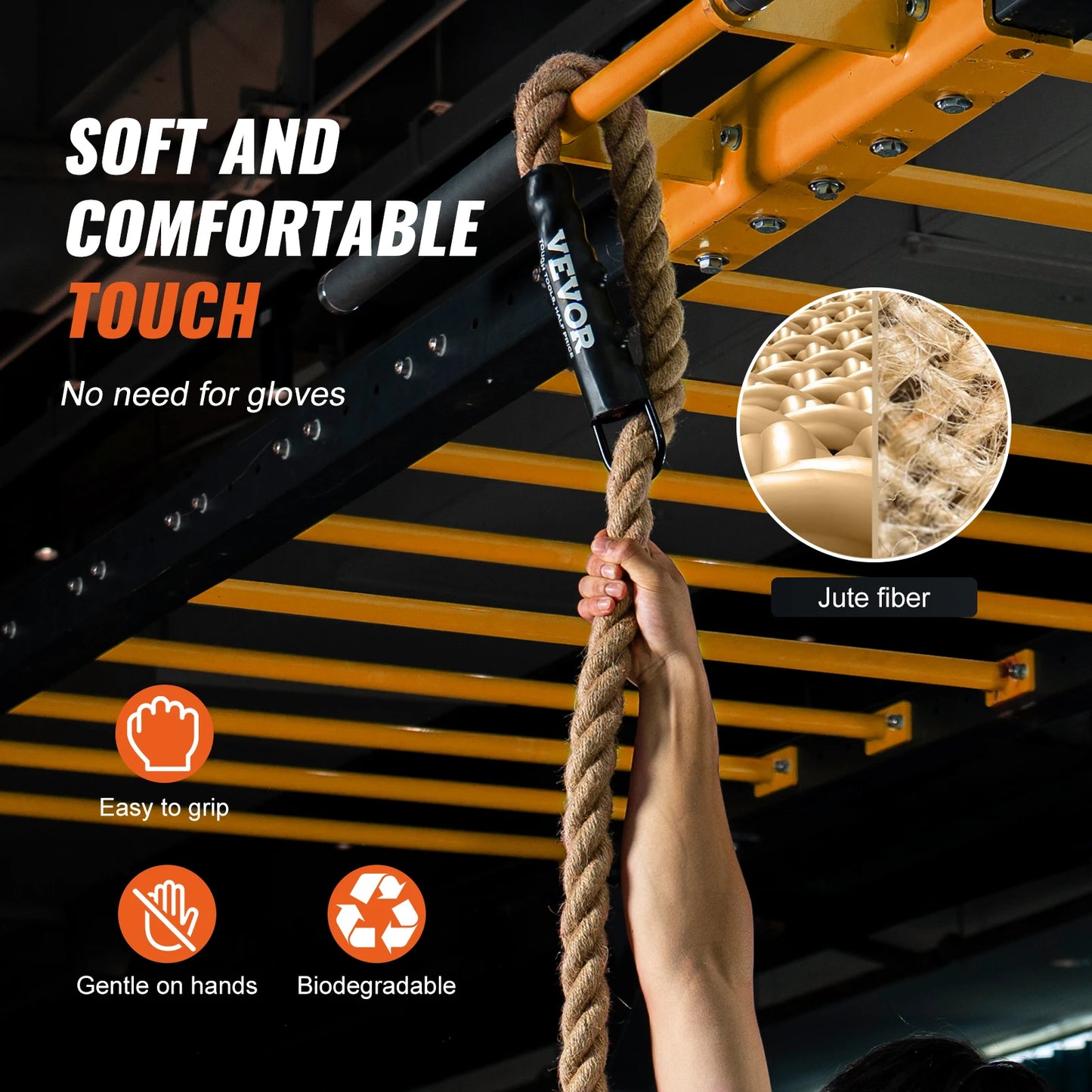 10-30FT Gym Climbing Rope Gym Fitness Training Rope Gym Exercise Workout Rope for Adults, Climbing Rope for Fitness