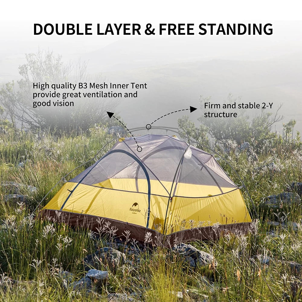 Ultralight Waterproof Tent 2 People 4 Seasons Outdoor Travel Hiking Fishing Tent Double Layers Tent