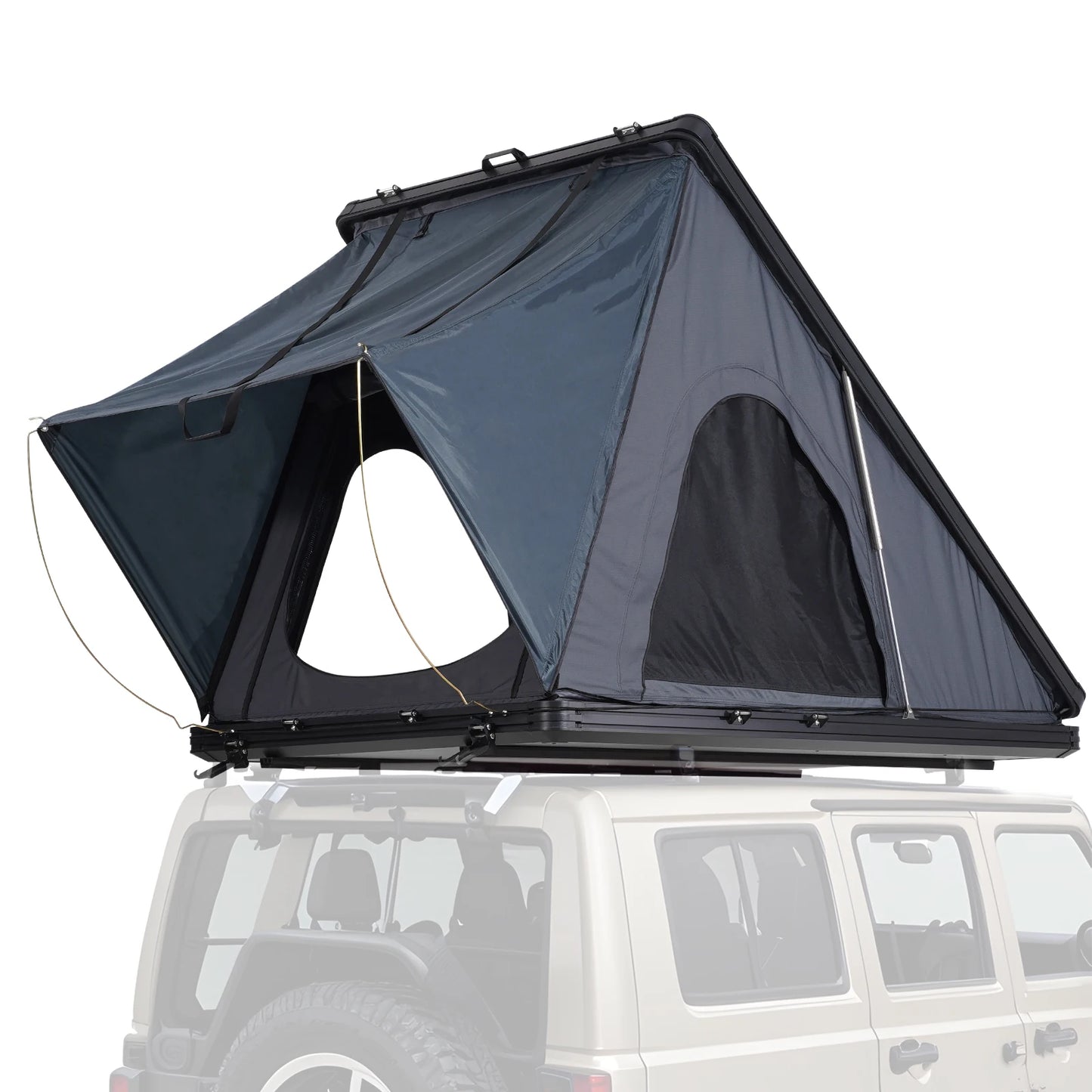 Rooftop Tent Hard Shell Roof Top with Telescopic Ladder Thick Mattress Waterproof Windproof for Jeep Van Pickup Truck