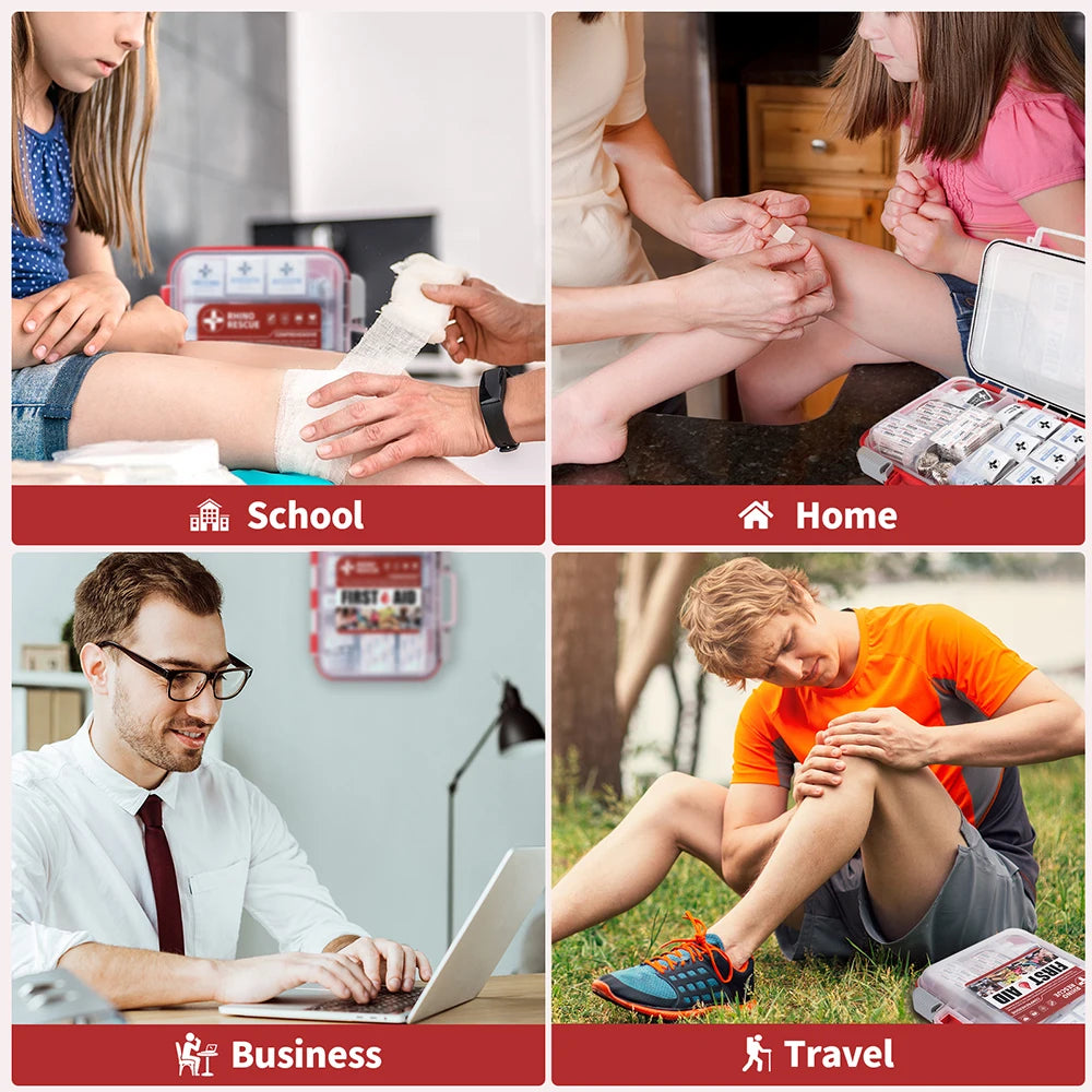 RESCUE 350 Pieces OSHA All-Purpose First Aid Kit, Home & Office Professional Medical Supplies,  for Emergency, School