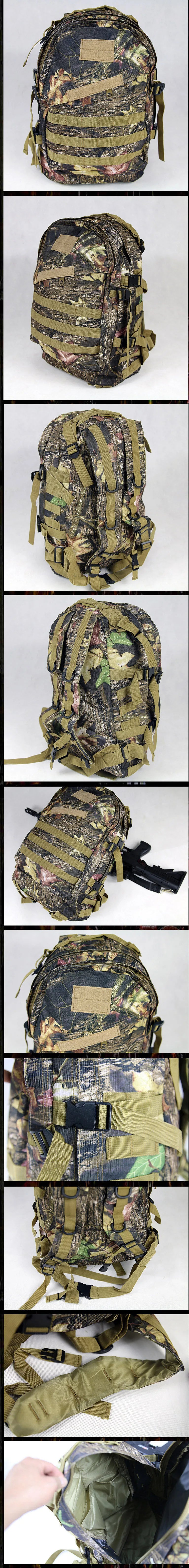 Waterproof  Camouflage Hunting Fishing Backpack Wear Resistant Oxford Fabric 40L Multi-Functional Double Shoulder Bag