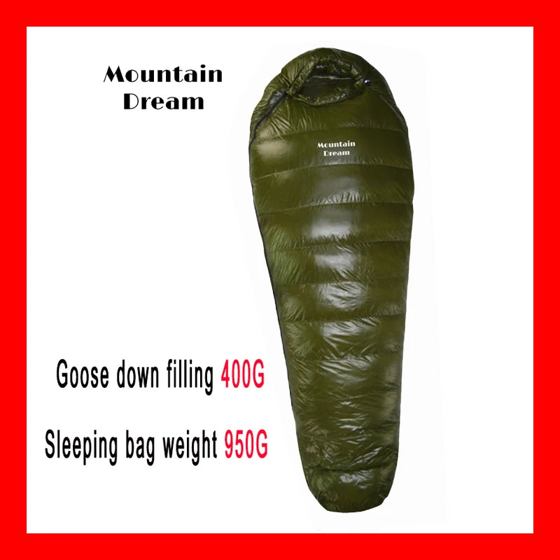 The Extended Goose Down Mummy Sleeping Bag Is Filled With Warm Down And Is Suitable For A Height Above 1.8 Meters.