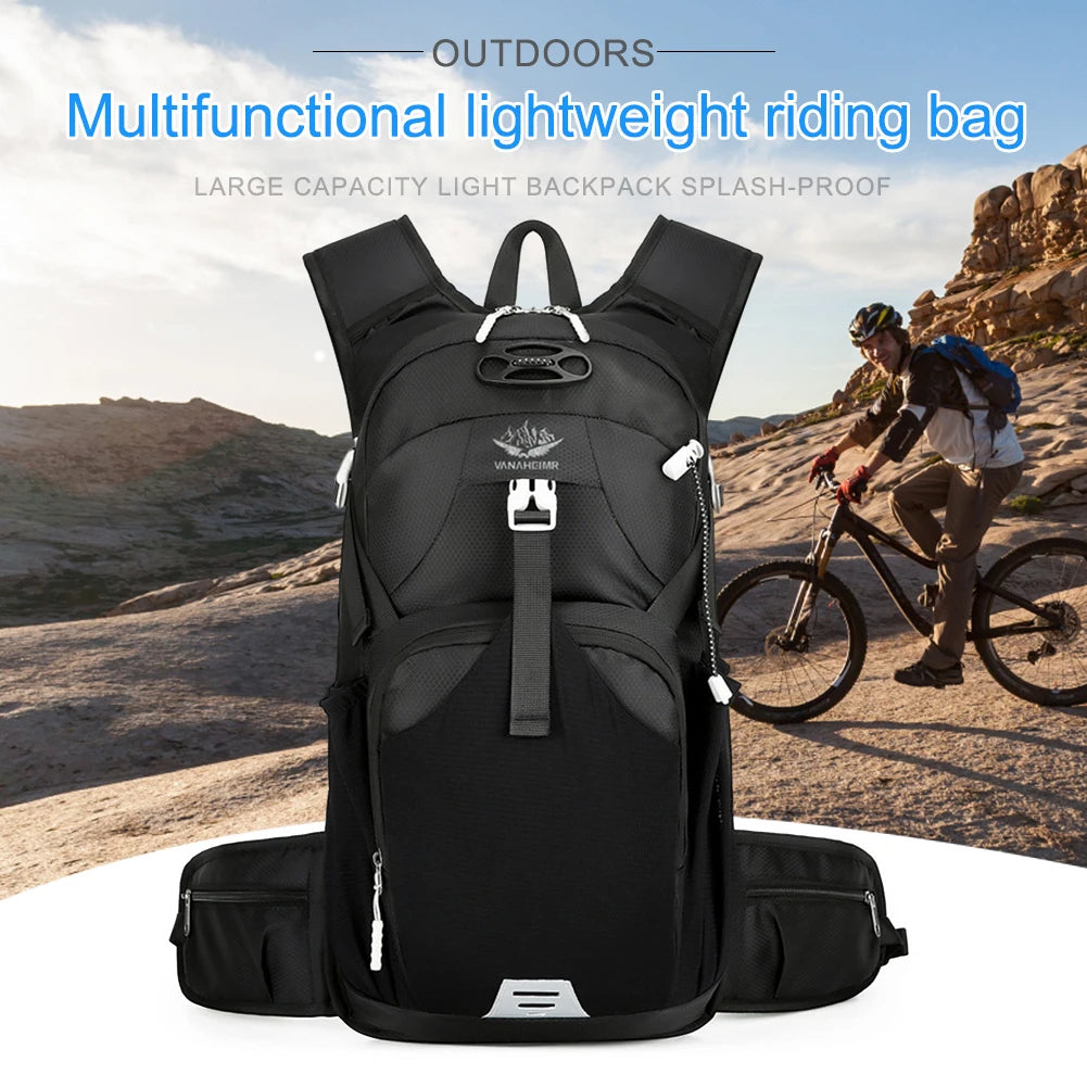 Camping Backpack Waterproof Breathable Climbing Rucksack Wear-resistant Lightweight with Eflective Stripe for Outdoor Activities