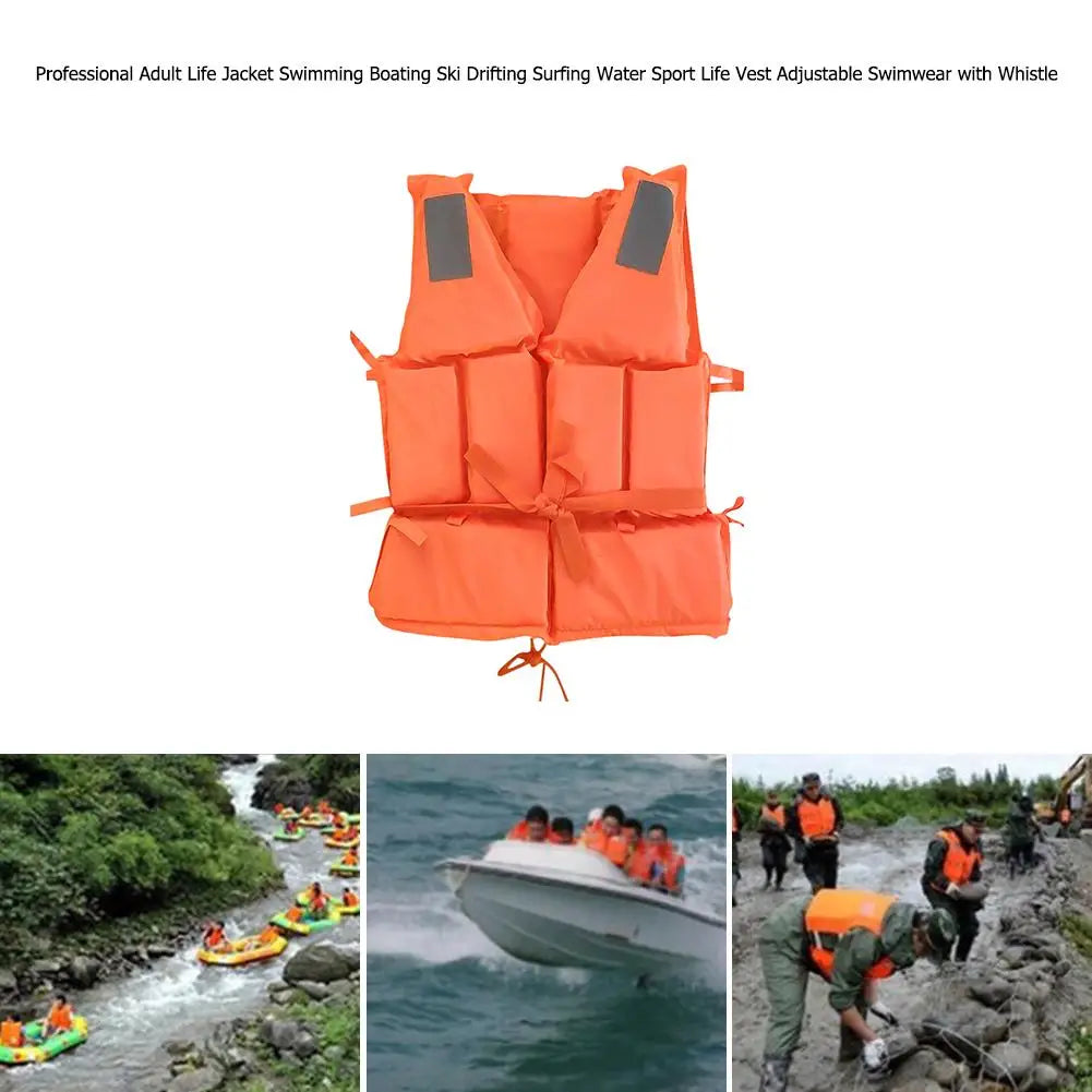 Life Jacket Survival Suit Fishing Life Jacket for Adult with Whistle Water Sports Survival for Kayaking Boating