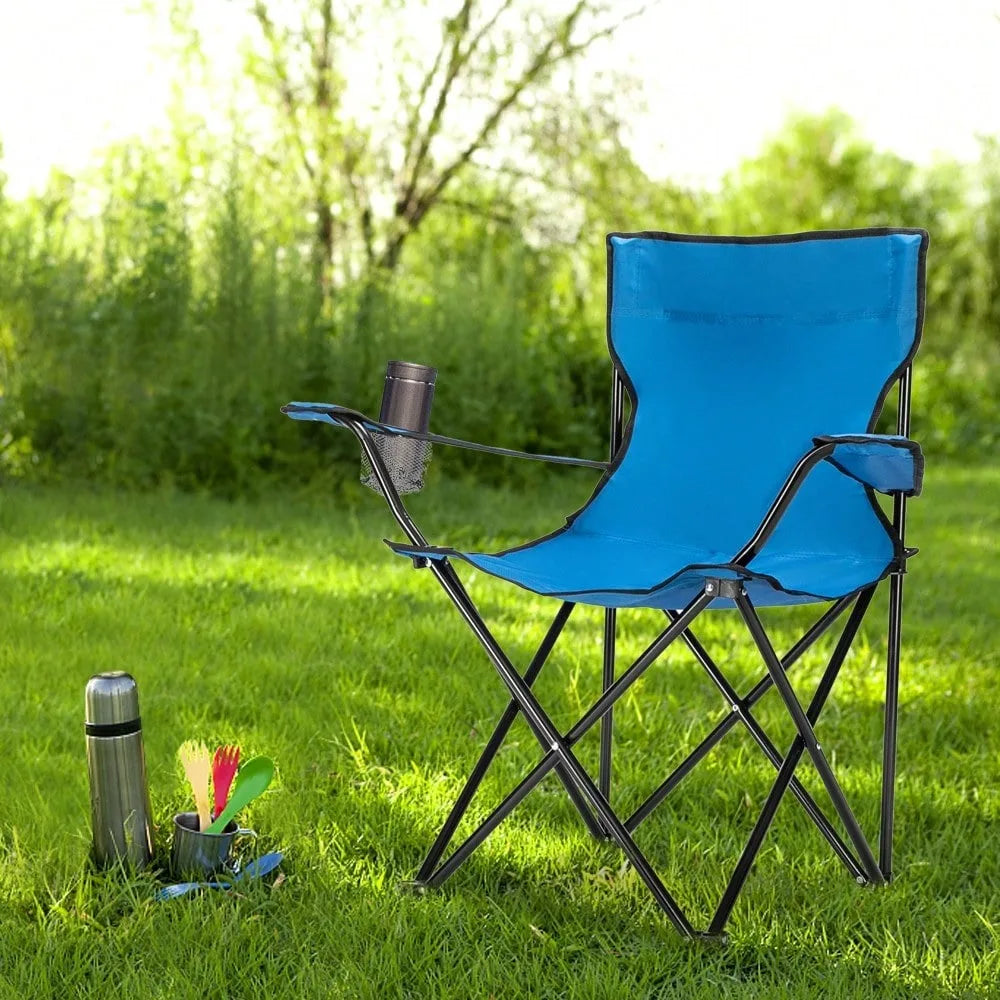 Blue Small Camp Chair 80x50x50 – Lightweight Foldable Portable Chair, Sturdy Outdoor Seat For Camping Hiking Picnic Fishing Beac