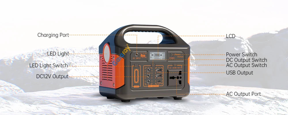 300W 500W 460.8Wh Portable Power Station Solar Generator AC 110V Emergency Power