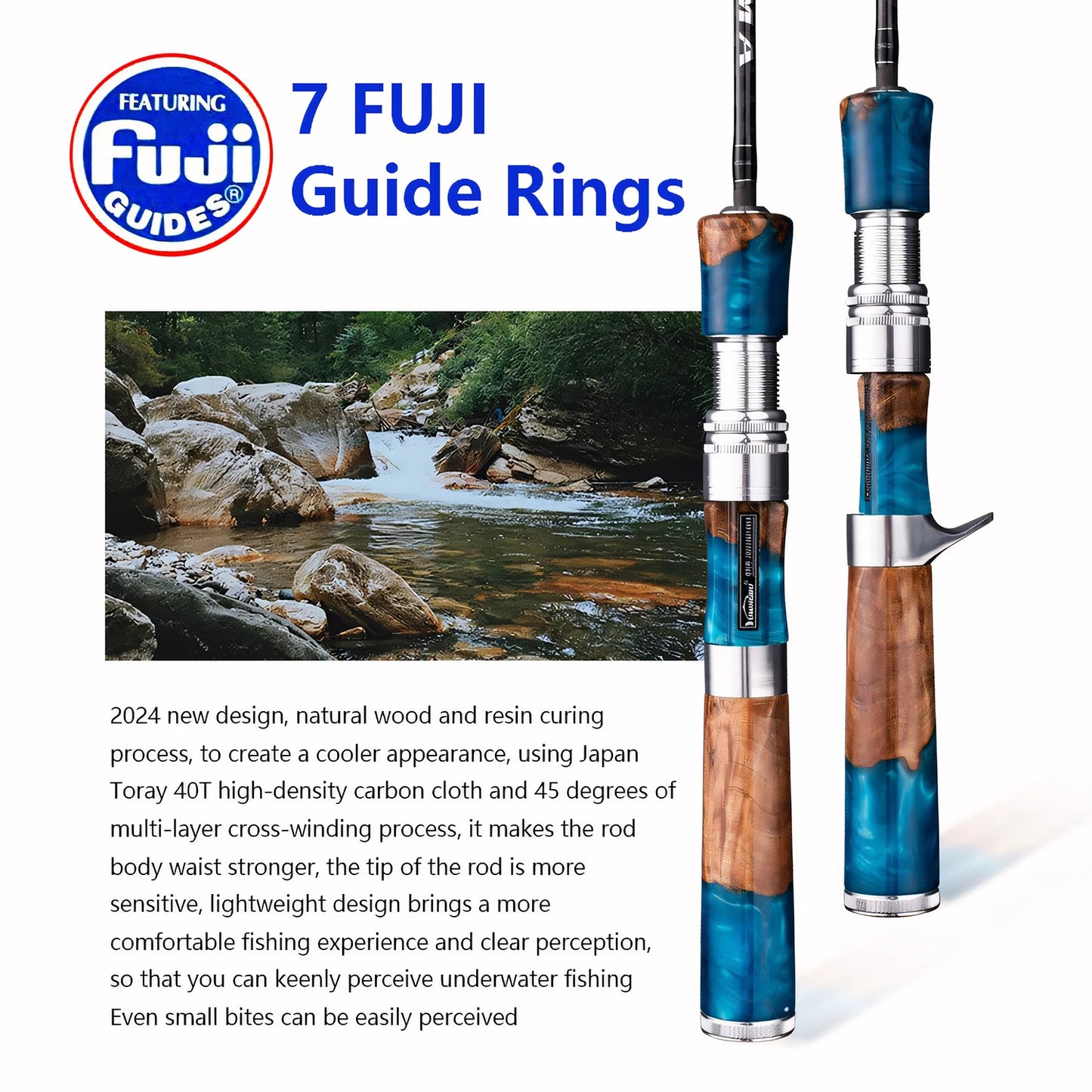 40T Carbon Fiber Fishing Rod,Ultra Soft Light Lure Rod,FUJI Guide Ring,Spinning Casting Rod,Trout,Bass,Carp Fishing Pole Tool