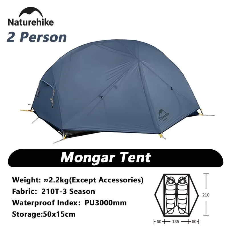 Ultralight Tent 2 Person Waterproof PU3000mm Camping Tent Double Layer Outdoor Travel Hiking Tent