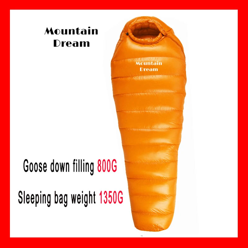 The Extended Goose Down Mummy Sleeping Bag Is Filled With Warm Down And Is Suitable For A Height Above 1.8 Meters.