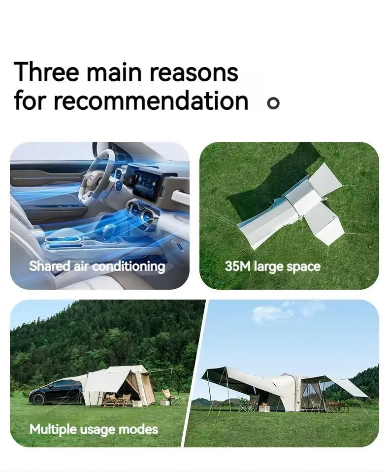 AIR 7.0 Car Tail Inflatable Tent Sunshade Waterproof SUV Travel Tent Versatile Outdoor Camping Removable DIY Car Tent