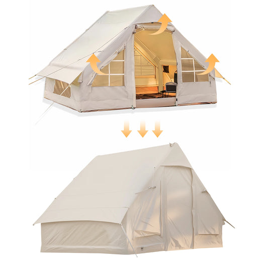 4-6 Person House Self-Supporting Air Tent with Hand Pump Automatic Inflatable Floating Tent Storage Bag for Adults