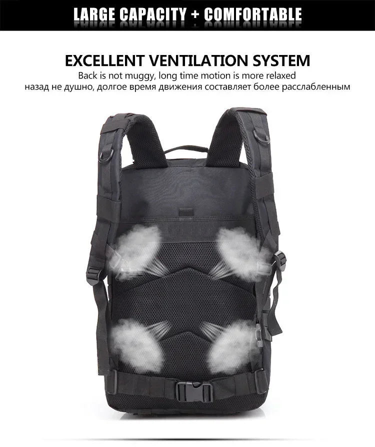 45L Man Tactical Backpacks Traveling Bags Outdoor 3P School Pack EDC Molle Pack For Trekking Hunting Bag camping equipment