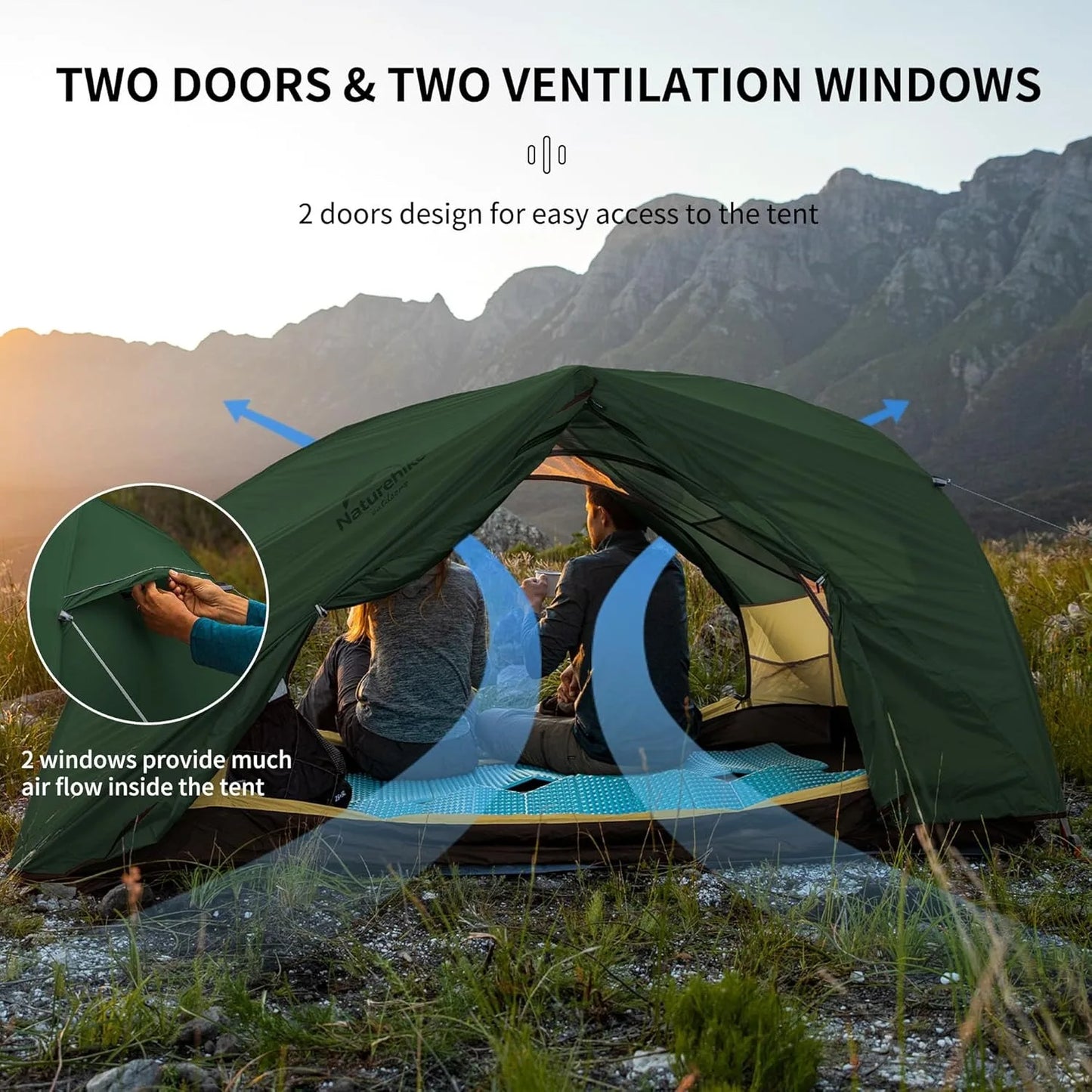 Ultralight Waterproof Tent 2 People 4 Seasons Outdoor Travel Hiking Fishing Tent Double Layers Tent