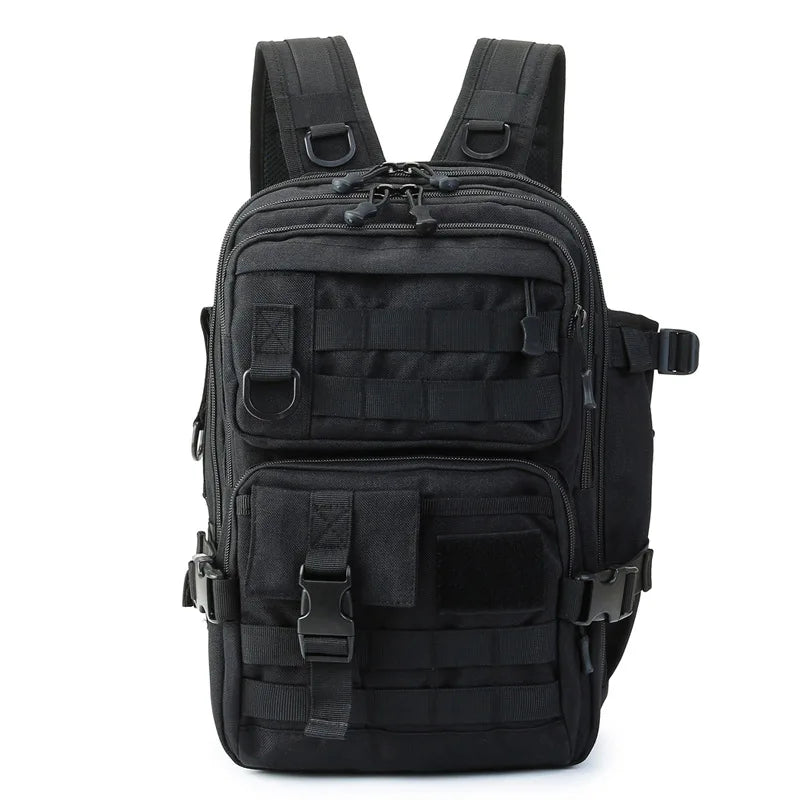 1000D Nylon Waterproof Fishing Backpack Fishing Tackle Storage Bag Double Shoulder Sling Bag for Outdoor Fishing Hunting Hiking
