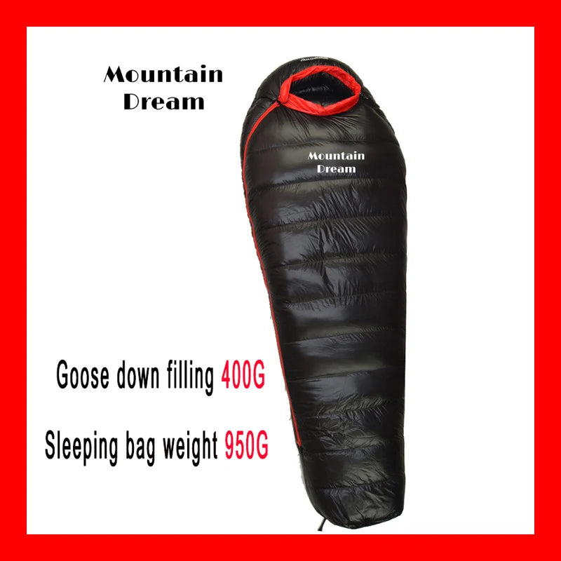 The Extended Goose Down Mummy Sleeping Bag Is Filled With Warm Down And Is Suitable For A Height Above 1.8 Meters.