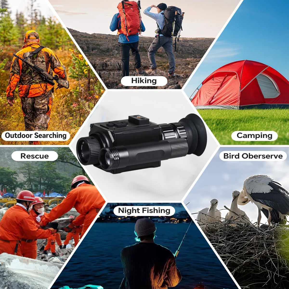 NK006 Helmet Night Vision Monocular Long-Distance Infrared 5X Zoom 1080P Digital Hunting Night Vision Goggles Telescope