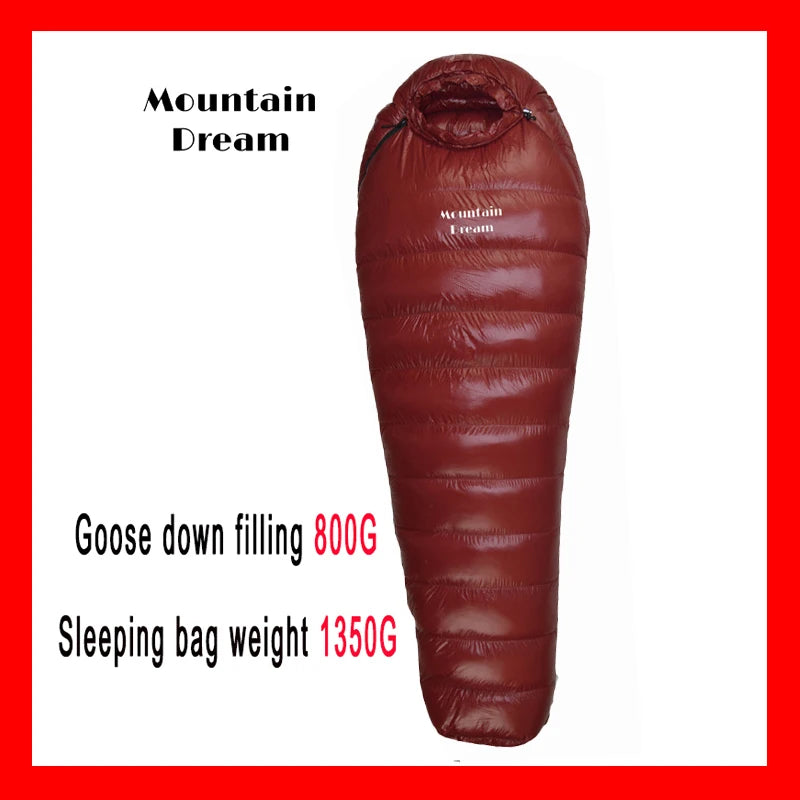 The Extended Goose Down Mummy Sleeping Bag Is Filled With Warm Down And Is Suitable For A Height Above 1.8 Meters.