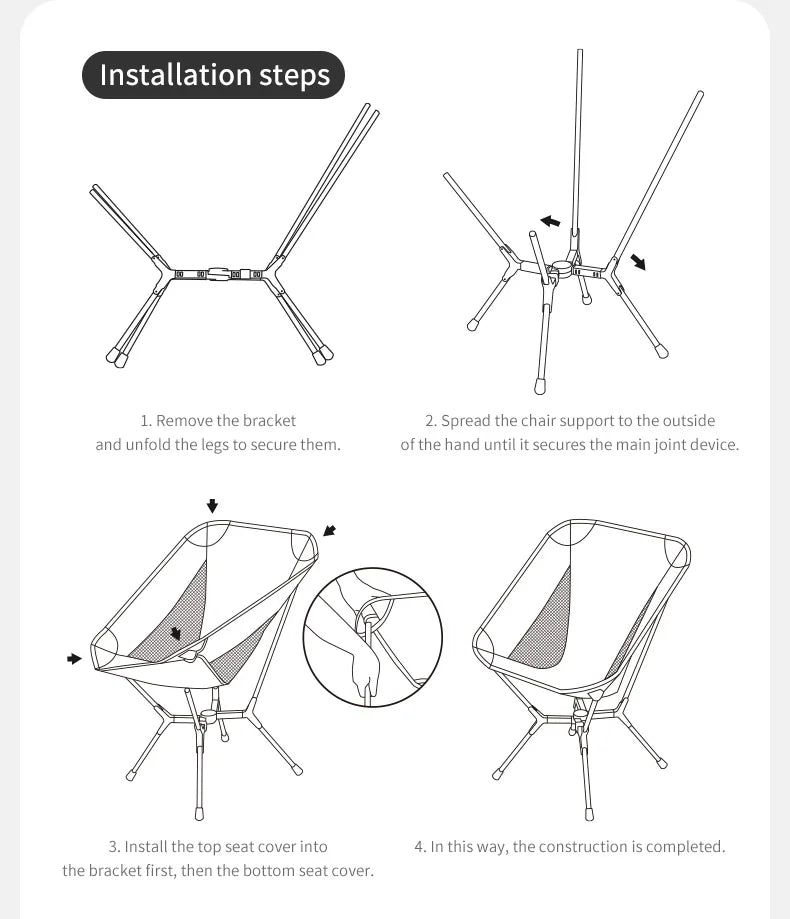 Ultralight Folding Camping Chair Aluminum Alloy , Portable Compact Backpacking Hiking Chair