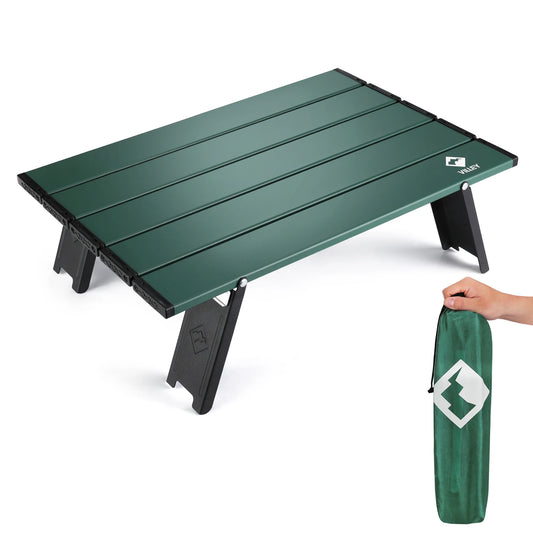 Portable Mini Folding Beach Table, Ultralight Aluminum Side Table with Carry Bag for Camping, Picnics