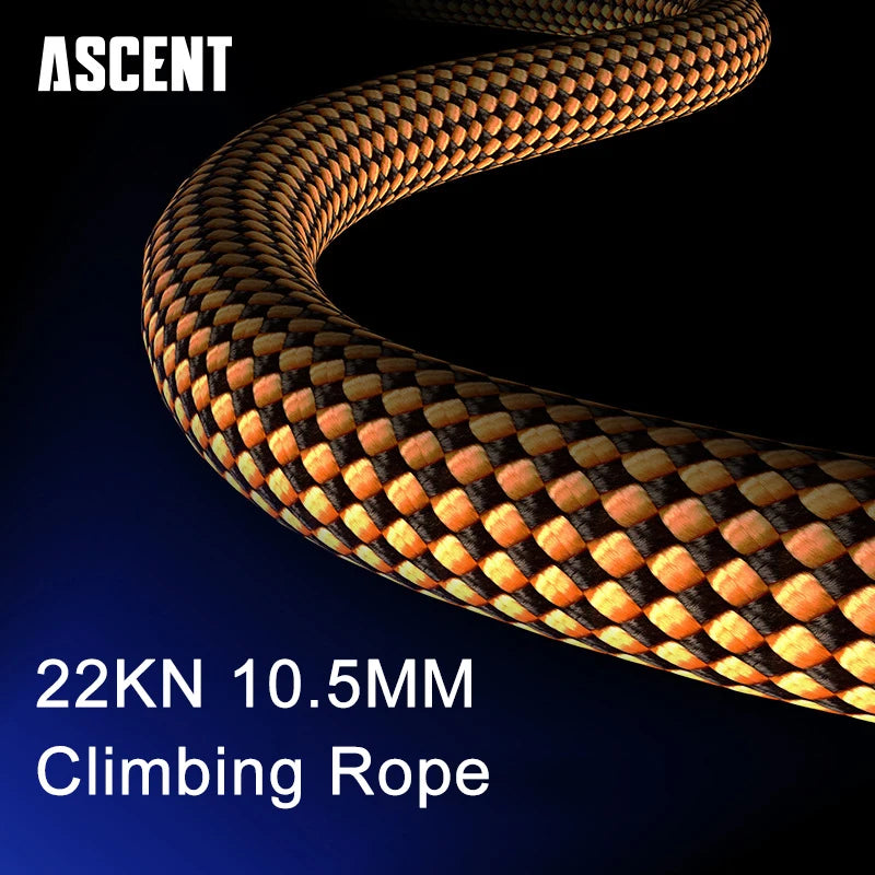 22KN Professional Outdoor Climbing Rope 10.5mm Diameter Trekking Hiking Accessories Floating Rope Wear Resistence Static Rope.