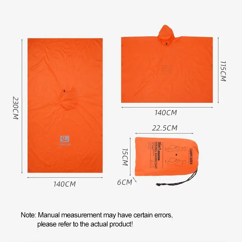 3-in-1 Waterproof Lightweight Unisex Raincoat