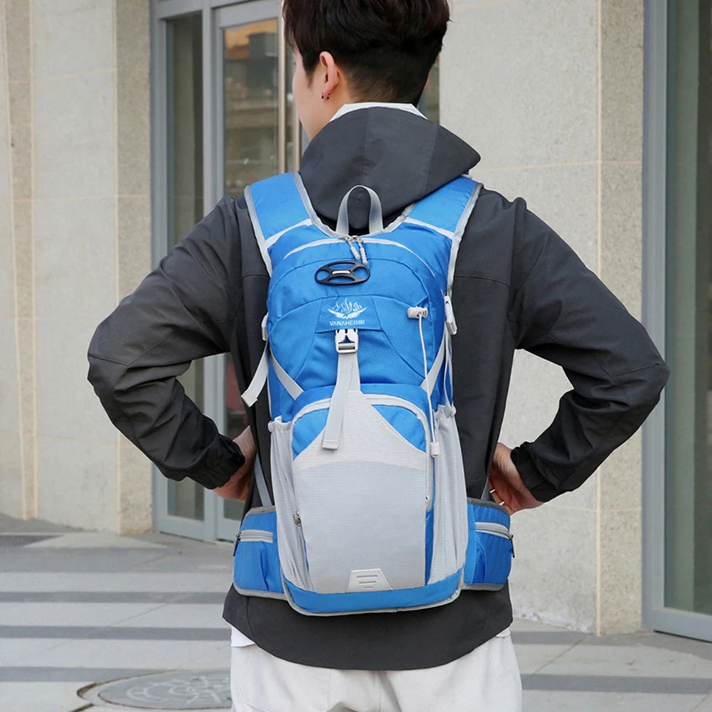 Camping Backpack Waterproof Breathable Climbing Rucksack Wear-resistant Lightweight with Eflective Stripe for Outdoor Activities