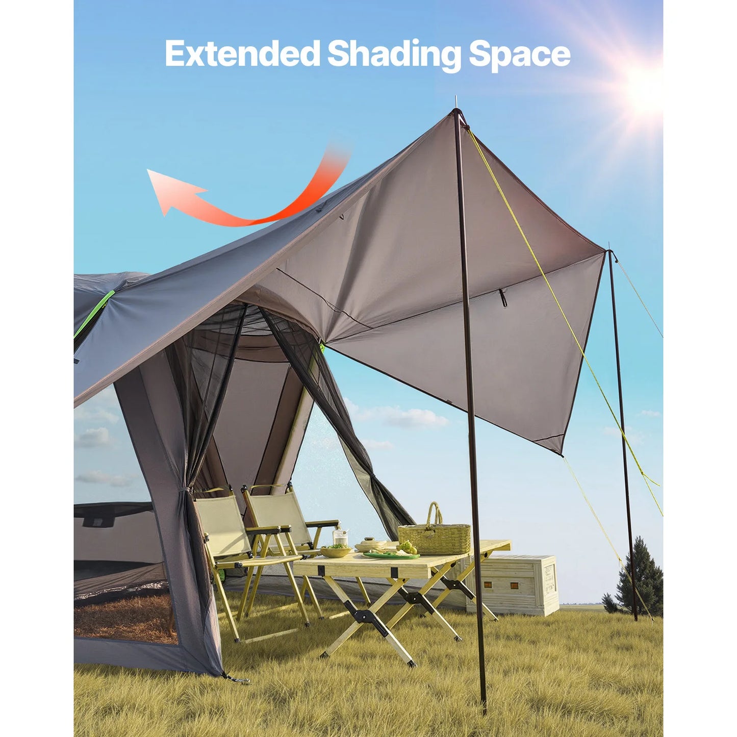 SUV Tent for Camping Waterproof PU2000mm Spacious Double Layer Design SUV Camping Tent with Shade Awning , Mesh Windows