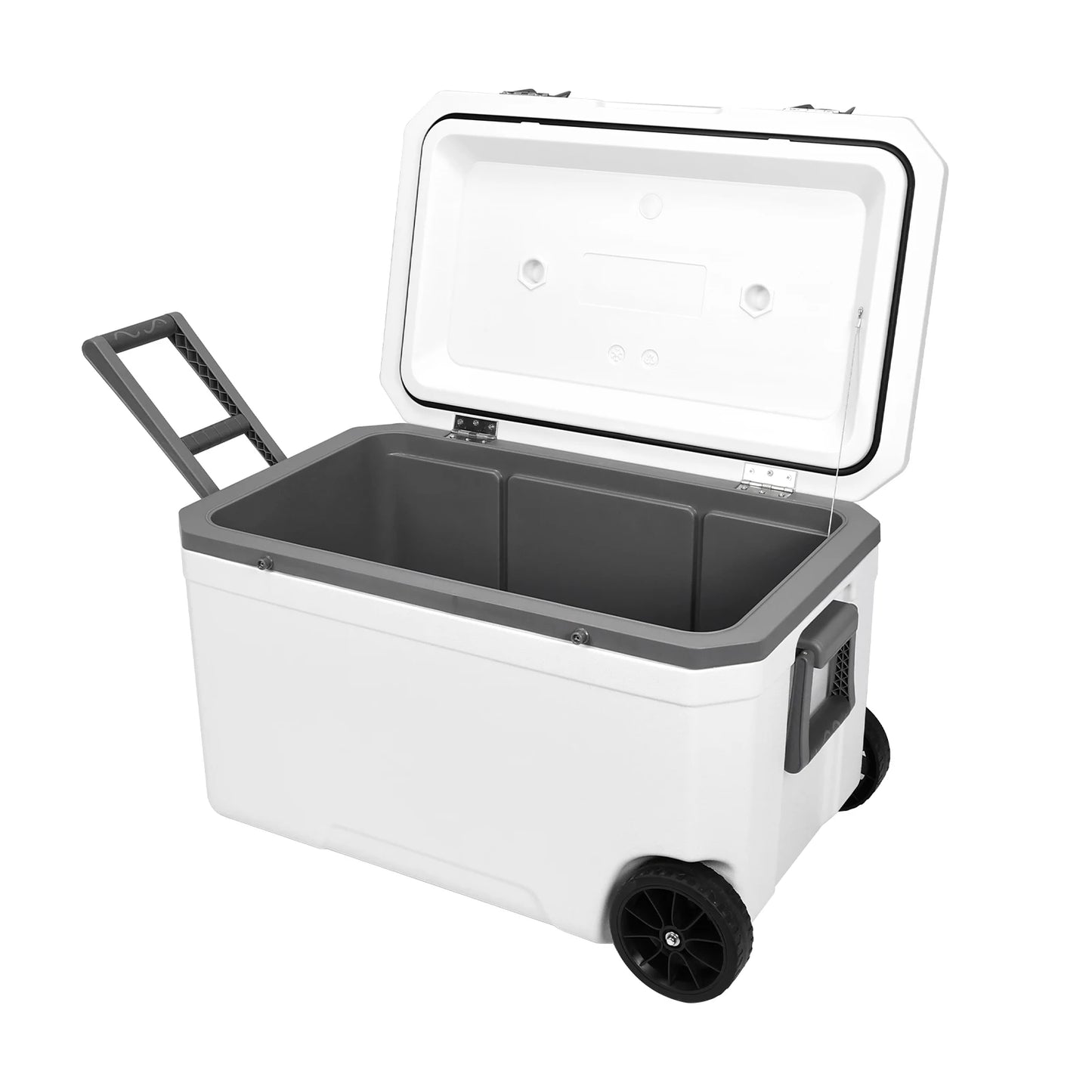 70L Wheeled Cooler 30 Percent Lighter Than Rotomolded Camping Cooler with Handle for Beach Drink Beverage Camping Picnic Fishing
